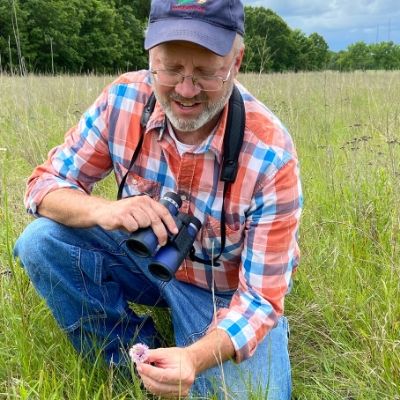 Jeff Cantrell observing Barbara's Buttons plant